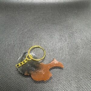 Fish-Shaped Keychain with Gold Ring